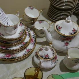 MaxSold Auction: This online auction features Artwork, Bunnykins,Tea Cups And Saucers, Royal Albert Dishware, Glass Decor,Decorative Plates, Sports Equipment, Light Fixture, Table, Chairs,Dresser, Cabinet, Television And VCR, Hand Tools,Vintage Formal Wear, Trumpet, Wagon And Sled, Extension Cords And Lights, Ladder and much more.